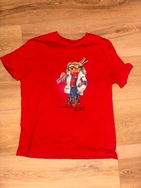 Polo by Ralph Lauren Red Ski Bear Graphic Tee
